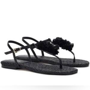 LARROUDE Marilyn Strappy Sandal in Black, Size 6.5